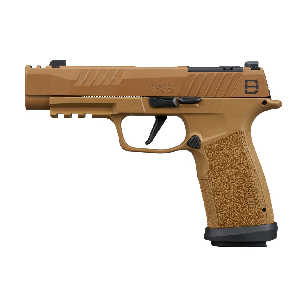 sig sauer 365xf9dh3 p365 dh3 compact 9mm luger 21+1 3.70" black dlc barrel, coyote cerakote stainless steel lightening cut/optic ready/serrated slide & frame w/picatinny rail, interchangeable backstra Sig Sauer 365XF9DH3 P365 DH3 Compact 9mm Luger 21+1 3.70" Black DLC Sports South item 190236