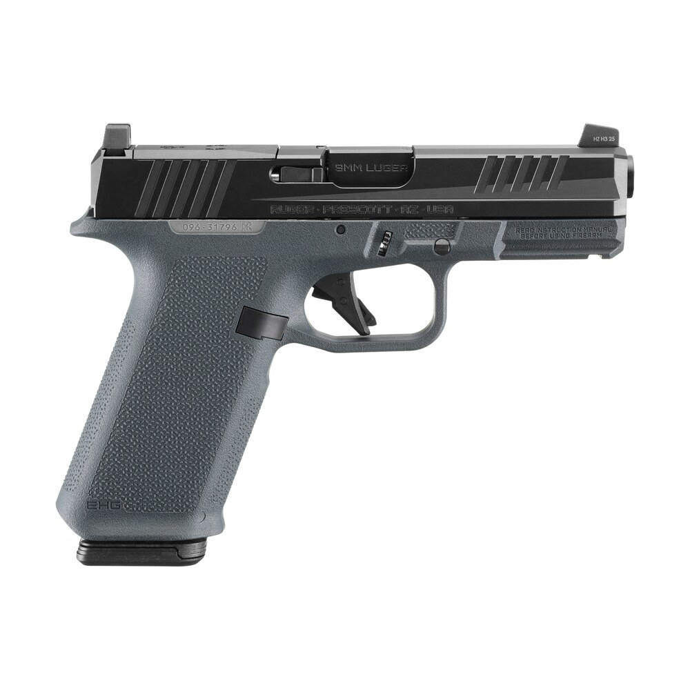 ruger 19441 rxm 9mm luger 17+1 4" black fnc nitride alloy steel barrel & optic ready/serrated slide, stealth gray polymer frame w/accessory rail, textured grip, rmr/rmsc/deltapoint pro footprint Ruger 19441 RXM 9mm Luger 17+1 4" Black FNC Nitride Alloy Steel Barrel & Optic Sports South item 190348