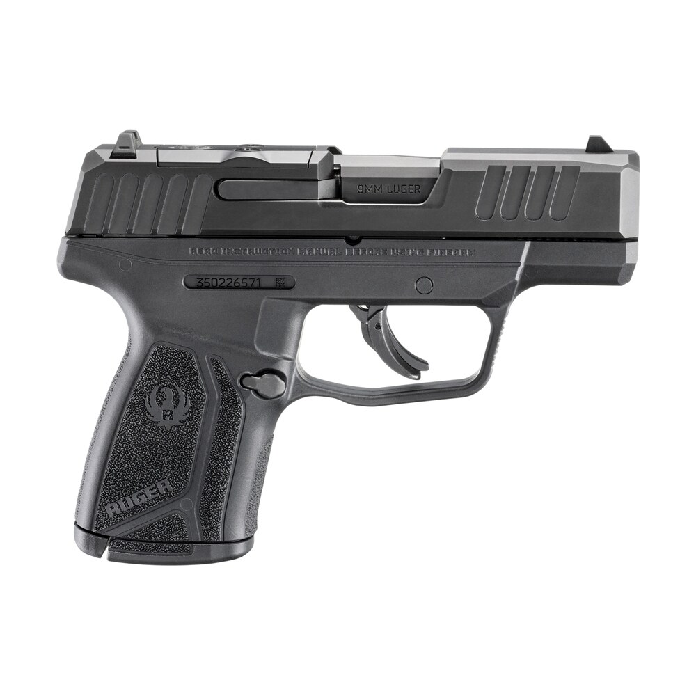 ruger 3519 max 9 compact 9mm luger 10+1 3.20" black nitride alloy steel barrel & optic ready/serrated slide, black polymer frame, textured grip, shield rmsc/jpoint footprint Ruger 3519 Max-9 Compact 9mm Luger 10+1 3.20" Black Nitride Alloy Steel Barrel & Optic Sports South item 190354