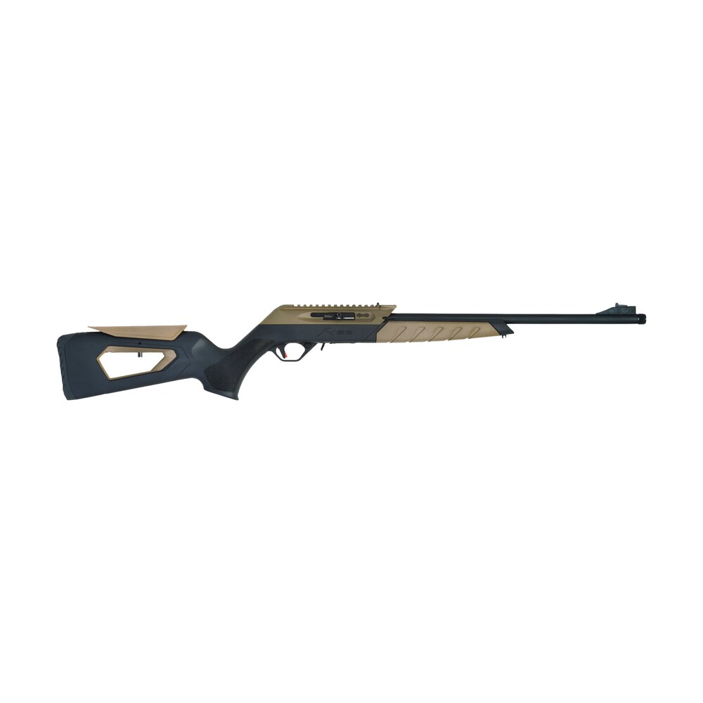 tristar 60005 kr22 22 lr 10+1 18.60" black barrel, picatinny rail receiver, black/fde skeletonized w/adj comb polymer stock TriStar 60005 KR22 22 LR 10+1 18.60" Black Sports South item 190483