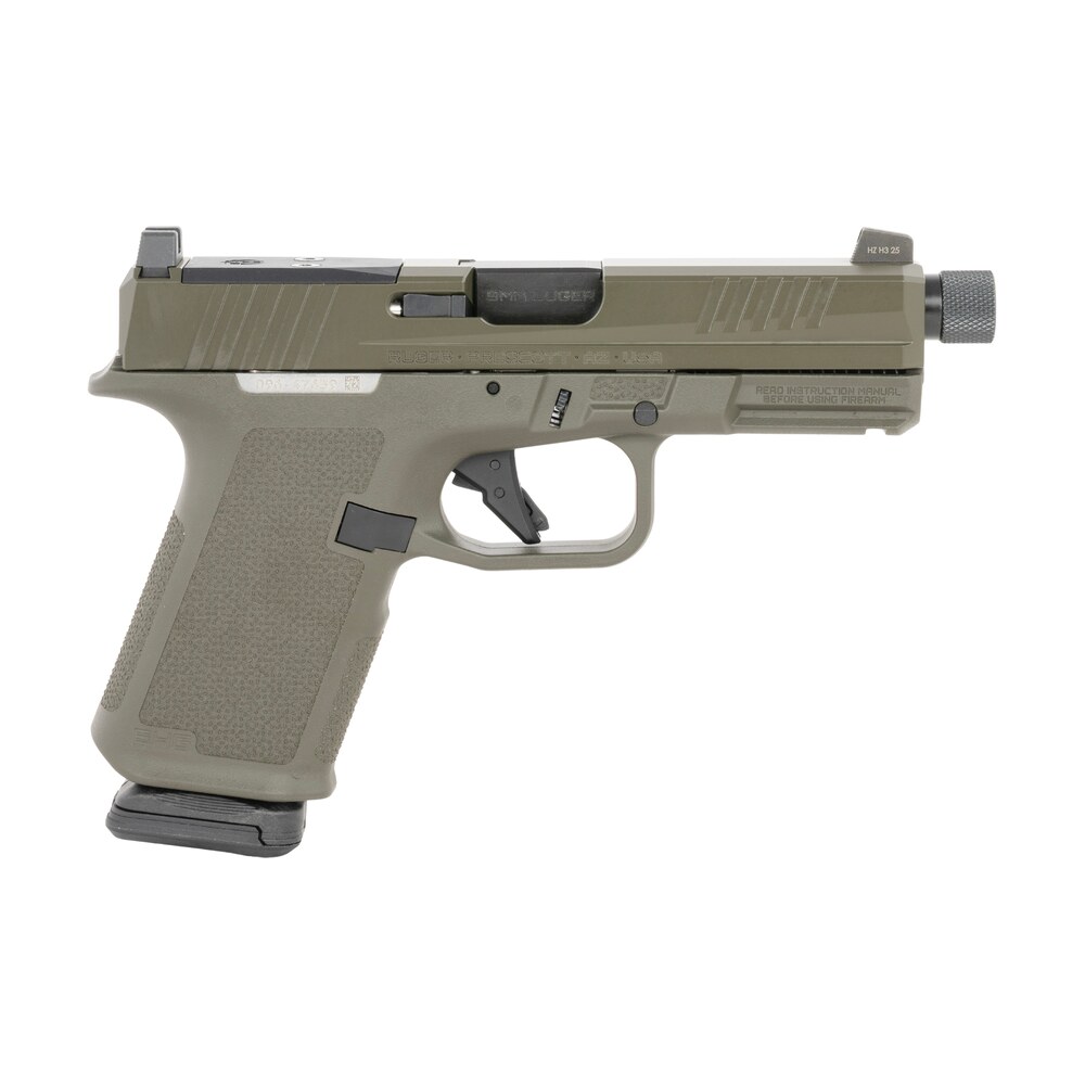 ruger 19440 rxm sports south exclusive compact 9mm luger 15+1 4" black fnc nitride threaded barrel, od green alloy steel optic ready/serrated slide, od green polymer frame w/accessory rail, textured Ruger 19440 RXM Sports South Exclusive Compact 9mm Luger 15+1 4" Black FNC Nitride Threaded Sports South item 190522