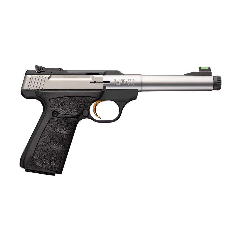browning 051616490 buck mark camper sr 22 lr 10+1 5.90" stainless threaded bull barrel, matte black aluminum receiver, black overmolded ufx grip Browning 051616490 Buck Mark Camper SR 22 LR 10+1 5.90" Stainless Threaded Bull Sports South item 191136