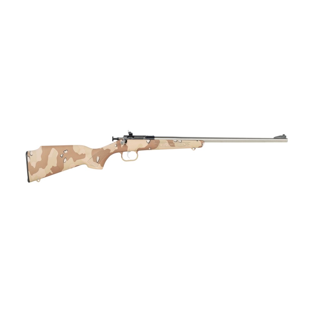 crickett ksa2179 my first rifle gen2 22 lr 1rd 16.13" stainless single shot barrel, drilled & tapped receiver, hydrodipped desert storm camo, fixed synthetic stock Crickett KSA2179 My First Rifle Gen2 22 LR 1rd 16.13" Stainless Single Shot Sports South item 191660