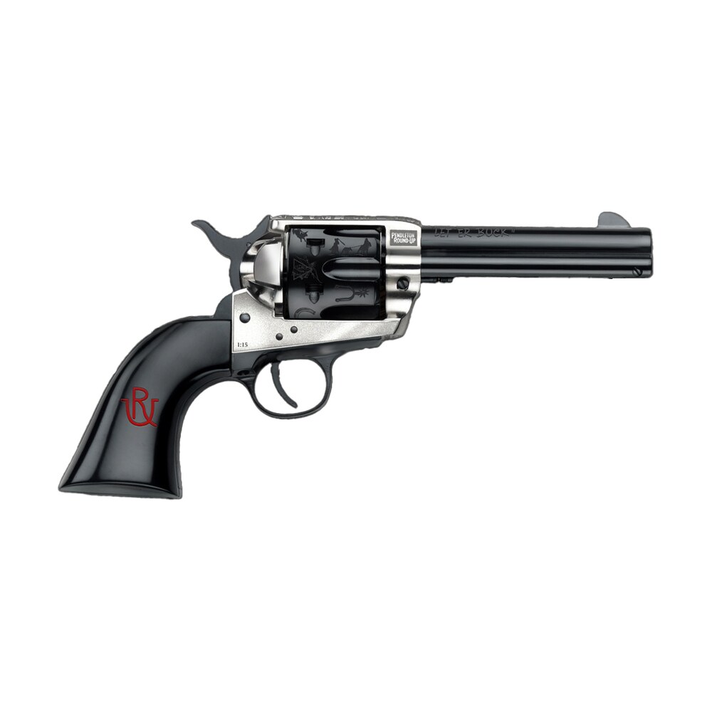 pietta pfi357pr434bp 1873 great western ii pendleton round?up 357 mag 6 shot 4.75" blued engraved barrel & cylinder, ultra black engraved grip, exposed hammer Pietta PFI357PR434BP 1873 Great Western II Pendleton Round?Up 357 Mag 6 Shot 4.75" Blued Sports South item 191728