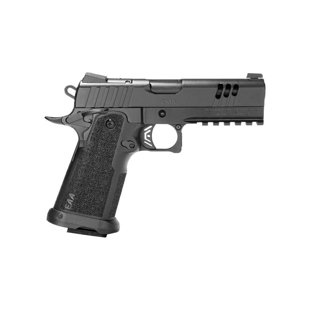 girsan 395060 witness2311 cmx 9mm luger 17+1 4.25" black bull barrel, black cerakote steel lightening cut/optic ready/serrated slide, black polymer frame w/beavertail & picatinny rail, textured grip, Girsan 395060 Witness2311 CMX 9mm Luger 17+1 4.25" Black Bull Sports South item 191885