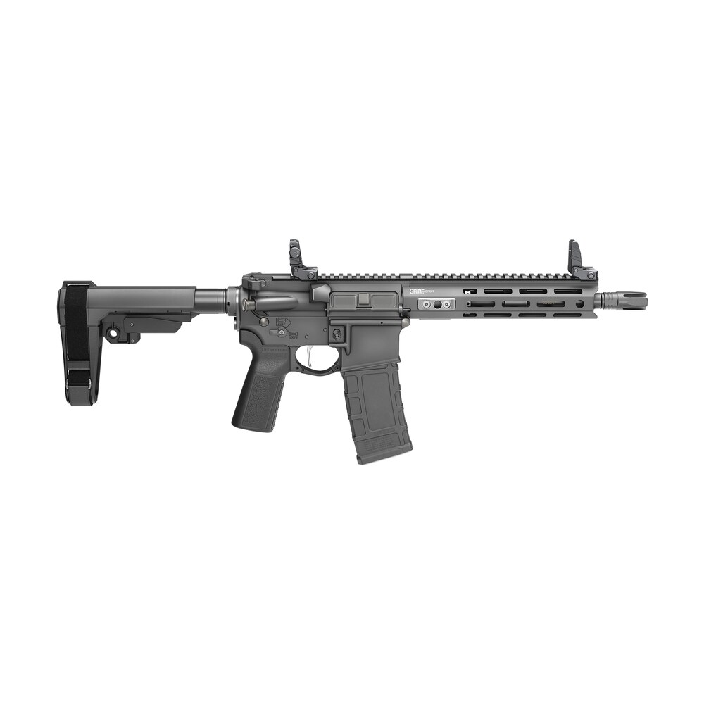 springfield armory stv995300b v2 sba3 saint victor 300 blackout 30+1 9.50" black nitride threaded barrel, black hardcoat anodize aluminum receiver w/ rail, m lok handguard, black polymer sb tactical s Springfield Armory STV995300B-V2-SBA3 SAINT Victor 300 Blackout 30+1 9.50" Black Nitride Sports South item 191890