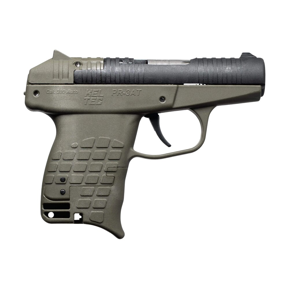 kel tec pr3atgrn pr 3at compact frame 380 acp 13+1 2.85" black rotating barrel shroud, green polymer frame Kel-Tec PR3ATGRN PR-3AT Compact Frame 380 ACP 13+1 2.85" Black Rotating Barrel Shroud, Green Sports South item 191954