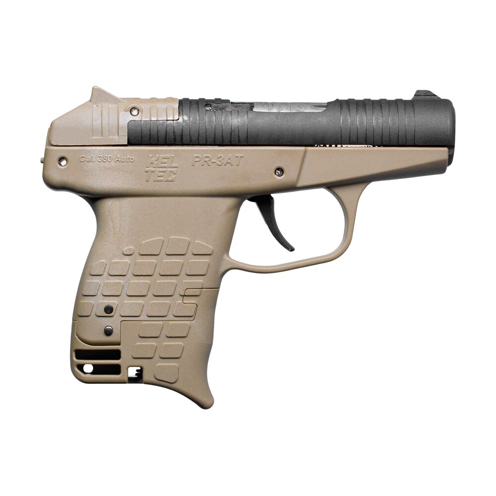 kel tec pr3attan pr 3at compact frame 380 acp 13+1 2.85" black rotating barrel shroud, tan polymer frame Kel-Tec PR3ATTAN PR-3AT Compact Frame 380 ACP 13+1 2.85" Black Rotating Barrel Shroud, Tan Sports South item 191955
