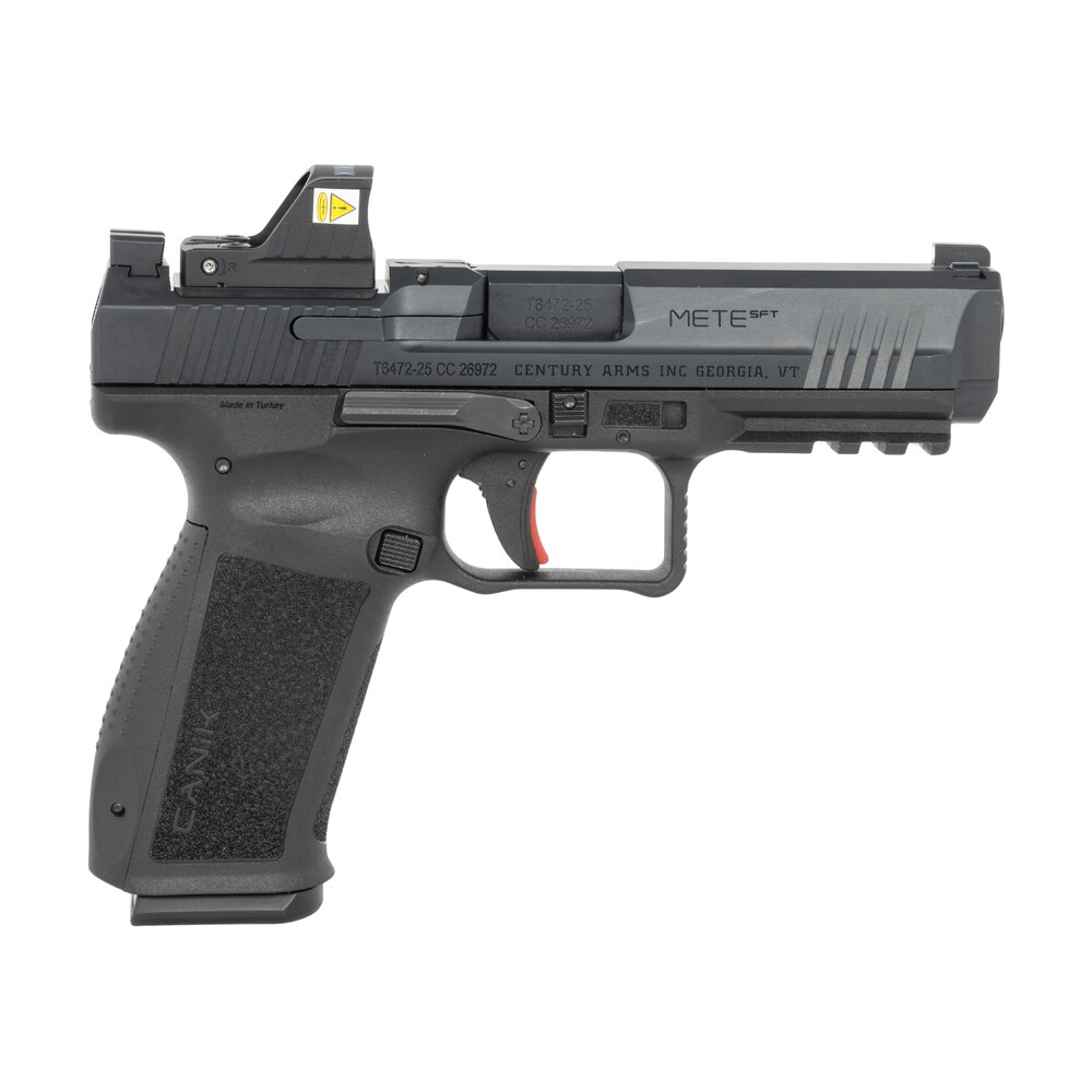 canik hg6595osvn mete sft one series w/optic 9mm luger 18+1 4.46" black barrel, black nitride steel serrated w/optic slide, black polymer frame w/beavertail & picatinny rail, interchangeable backstrap Canik HG6595OSVN Mete SFT One Series Sports South item 192075