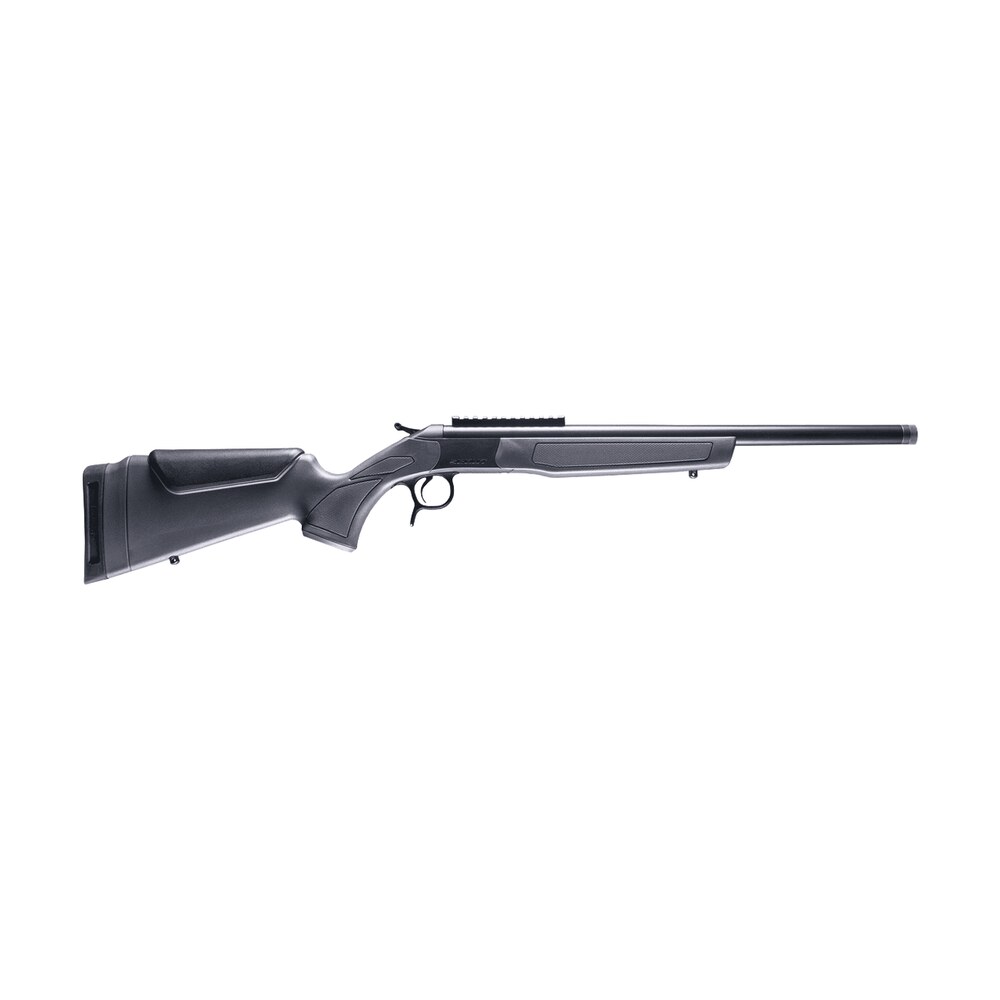 cva cr4447 scout 338 arc 1rd 16.50" matte blued threaded barrel & receiver w/durasight rail, stealth gray synthetic stock CVA CR4447 Scout 338 ARC 1rd 16.50" Matte Blued Threaded Barrel & Receiver Sports South item 192095