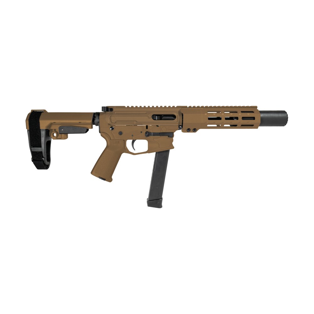 shark coast tactical scc06735spfde9 sneeky pete 9mm luger 30+1 5.50" black melonite threaded barrel, flat dark earth cerakote receiver, sb tactical sba3 brace Shark Coast Tactical SCC06735SPFDE9 Sneeky Pete 9mm Luger 30+1 5.50" Black Melonite Threaded Sports South item 192522