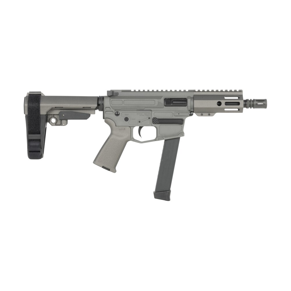 shark coast tactical scc06780sp9ngy sneeky pete 9mm luger 30+1 5.50" black melonite threaded barrel, gray cerakote receiver, sb tactical sba3 brace Shark Coast Tactical SCC06780SP9NGY Sneeky Pete 9mm Luger 30+1 5.50" Black Melonite Threaded Sports South item 192530