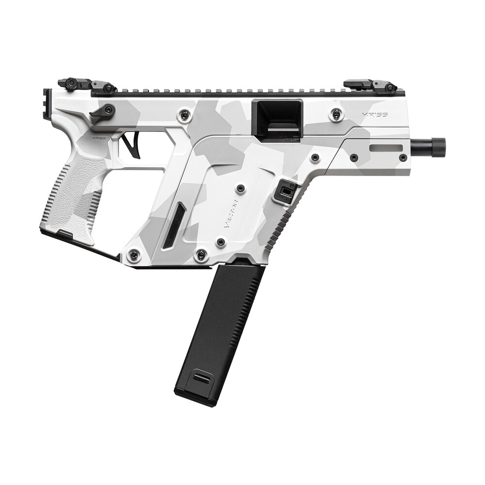 kriss usa kv453pad00 vector sdp gen3 45 acp 30+1 5.50" black nitride threaded barrel, arctic delta cerakote receiver w/picatinny rail, rear picatinny rail, m lok handguard, white polymer grip Kriss USA KV453PAD00 Vector SDP Gen3 45 ACP 30+1 5.50" Black Nitride Threaded Sports South item 192600