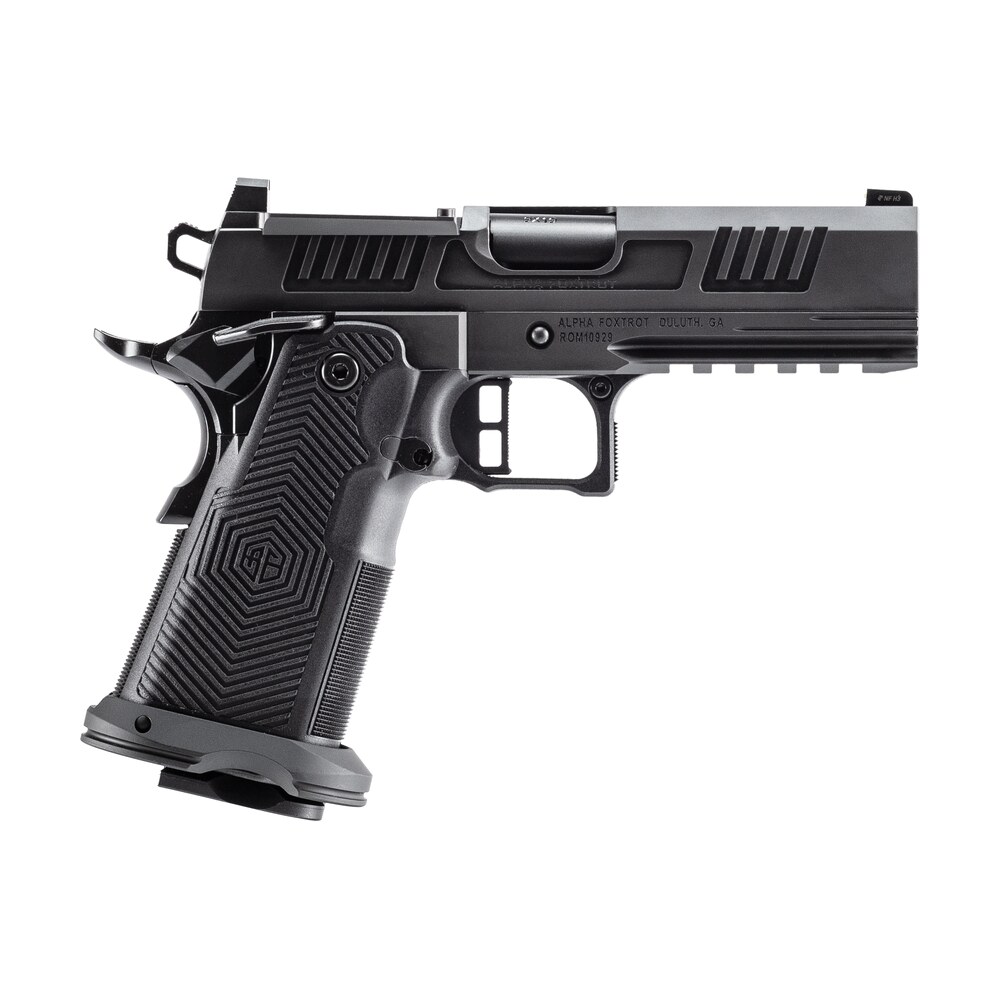 alpha foxtrot aa39x2cid xdbk17 af1911 romulus 10mm auto 18+1 4.25" black dlc stainless steel bull barrel, optic ready/serrated slide & frame w/beavertail & picatinny rail, rmr/rmsc footprint Alpha Foxtrot AA39X2CID-XDBK17 AF1911 Romulus 10mm Auto 18+1 4.25" Black DLC Stainless Steel Sports South item 193030