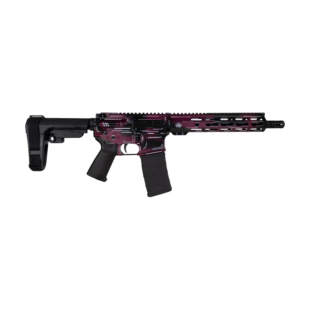 shark coast tactical scc07053anbchy p anime 15 5.56 nato 30+1 10.50" black nitride threaded barrel, black cherry cerakote aluminum receiver w/picatinny rail, polymer sb tactical sba3 brace, magpul moe Shark Coast Tactical SCC07053ANBCHY-P Anime-15 5.56 NATO 30+1 10.50" Black Nitride Threaded Sports South item 193721