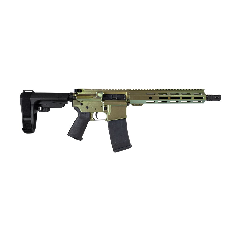 shark coast tactical scc07138cai p caiman 5.56 nato 30+1 10.50" black nitride threaded barrel, aluminum receiver w/picatinny rail, m lok handguard, polymer sb tactical sba3 brace, magpul moe grip, rig Shark Coast Tactical SCC07138CAI-P Caiman 5.56 NATO 30+1 10.50" Black Nitride Threaded Sports South item 193723