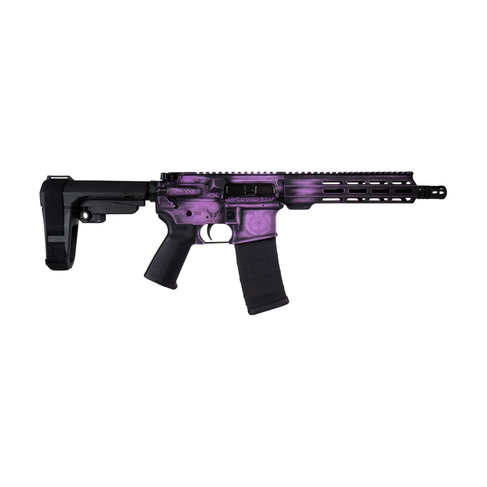 shark coast tactical scc07510valk p valkyrie 5.56 nato 30+1 10.50" black nitride threaded barrel, aluminum receiver w/picatinny rail, m lok handguard, polymer sb tactical sba3 brace, magpul moe grip, Shark Coast Tactical SCC07510VALK-P Valkyrie 5.56 NATO 30+1 10.50" Black Nitride Threaded Sports South item 193734