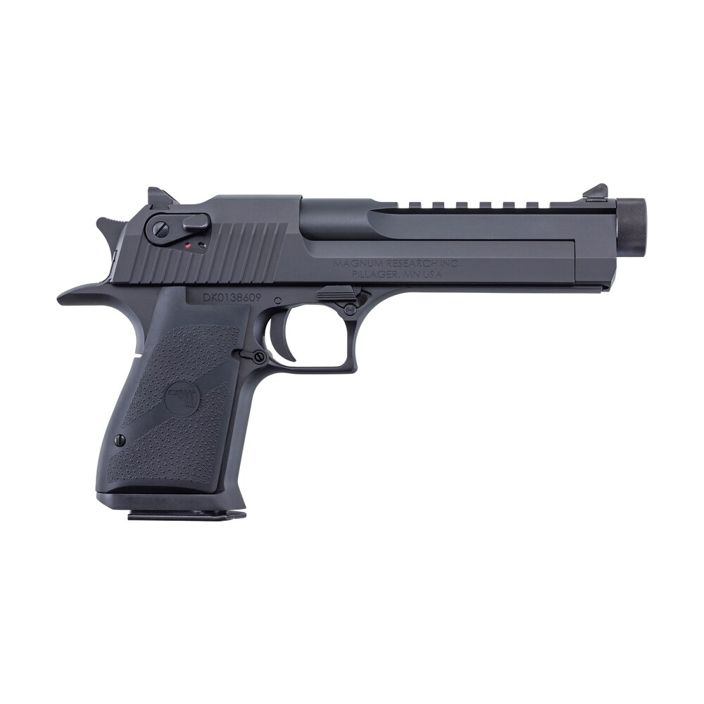 magnum research de50thr desert eagle mark xix 50 ae 8+1 6" black oxide threaded barrel, serrated slide & carbon steel frame w/beavertail Magnum Research DE50THR Desert Eagle Mark XIX 50 AE 8+1 6" Black Oxide Threaded Sports South item 193768