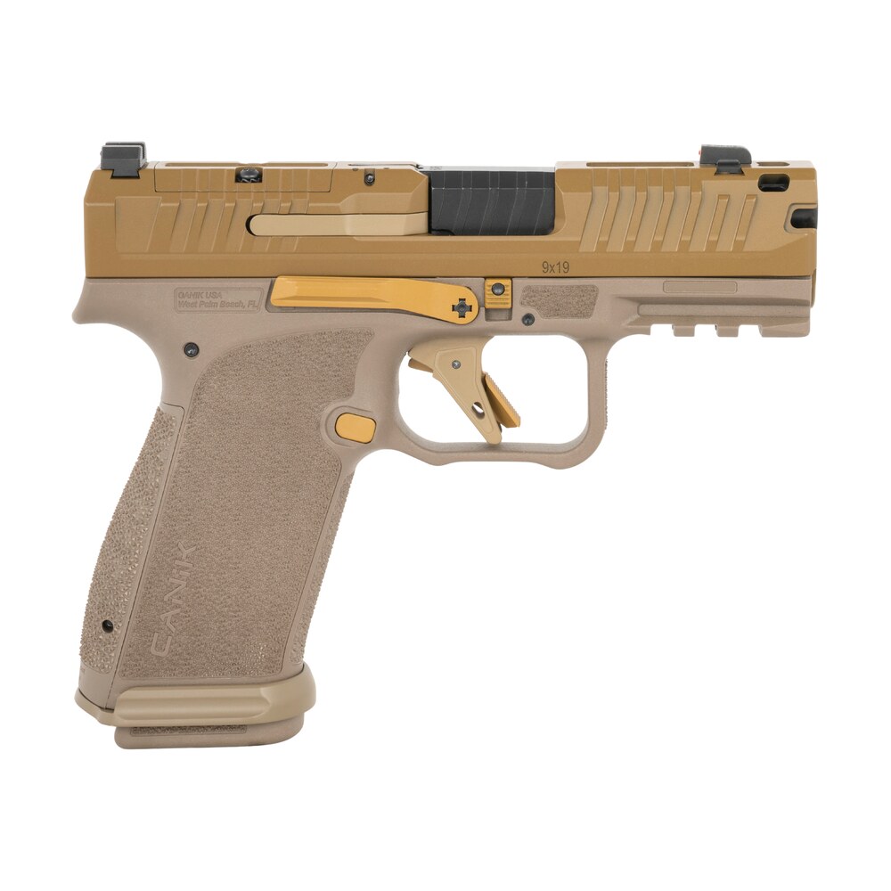 canik hg8328dm n mete mc9 prime 9mm luger 17+1 3.64" compensated barrel, steel optic ready/serrated slide, polymer frame w/picatinny rail, textured grip Canik HG8328DM-N Mete MC9 Prime 9mm Luger 17+1 3.64" Compensated Sports South item 193791