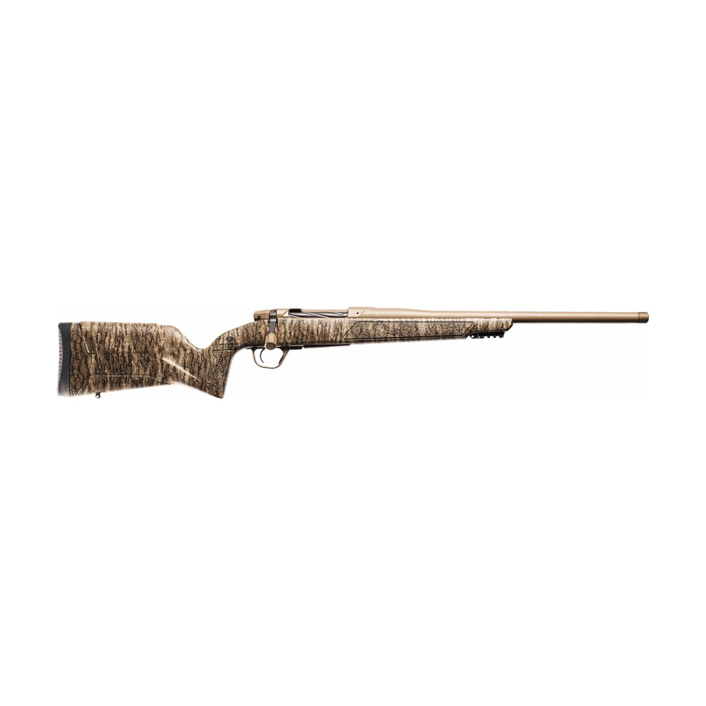 christensen arms 801 15014 01 evoke mossy oak 6.5 prc 4+1 22" flat dark earth cerakote threaded barrel, flat dark earth cerakote drilled & tapped receiver, picatinny rail forend, mossy oak bottomland Christensen Arms 801-15014-01 Evoke Mossy Oak 6.5 PRC 4+1 22" Flat Dark Earth Cerakote Threaded Sports South item 194162