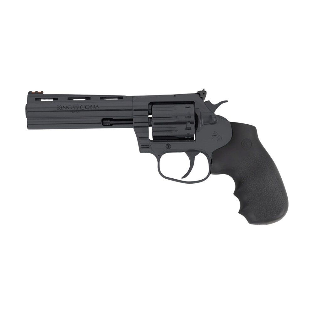 colt mfg kcobra22 bp4rfo king cobra target 22 lr 10rd shot 4.25" blued vent rib barrel, blued carbon steel cylinder & frame, black hogue overmolded grip, exposed hammer Colt Mfg KCOBRA22-BP4RFO King Cobra Target 22 LR 10rd Shot 4.25" Blued Vent Rib Sports South item 194194