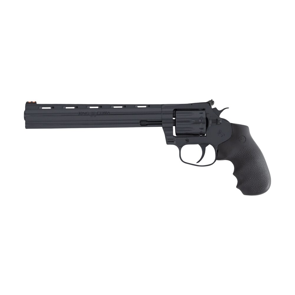 colt mfg kcobra22 bp8rfo king cobra target 22 lr 10rd shot 8" blued vent rib barrel, blued carbon steel cylinder & frame, black hogue overmolded grip, exposed hammer Colt Mfg KCOBRA22-BP8RFO King Cobra Target 22 LR 10rd Shot 8" Blued Vent Rib Sports South item 194196