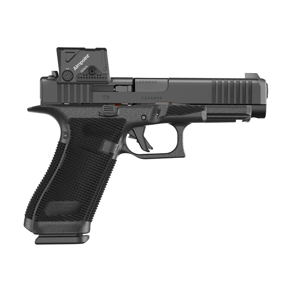 glock p61750b03dc8a3 g17 gen6 w/aimpoint full size 9mm luger 17+1 4.49" black gmb barrel, black ndlc steel serrated w/optic slide, black polymer frame w/accessory rail, interchangeable backstrap grip, Glock P61750B03DC8A3 G17 Gen6 Sports South item 194240