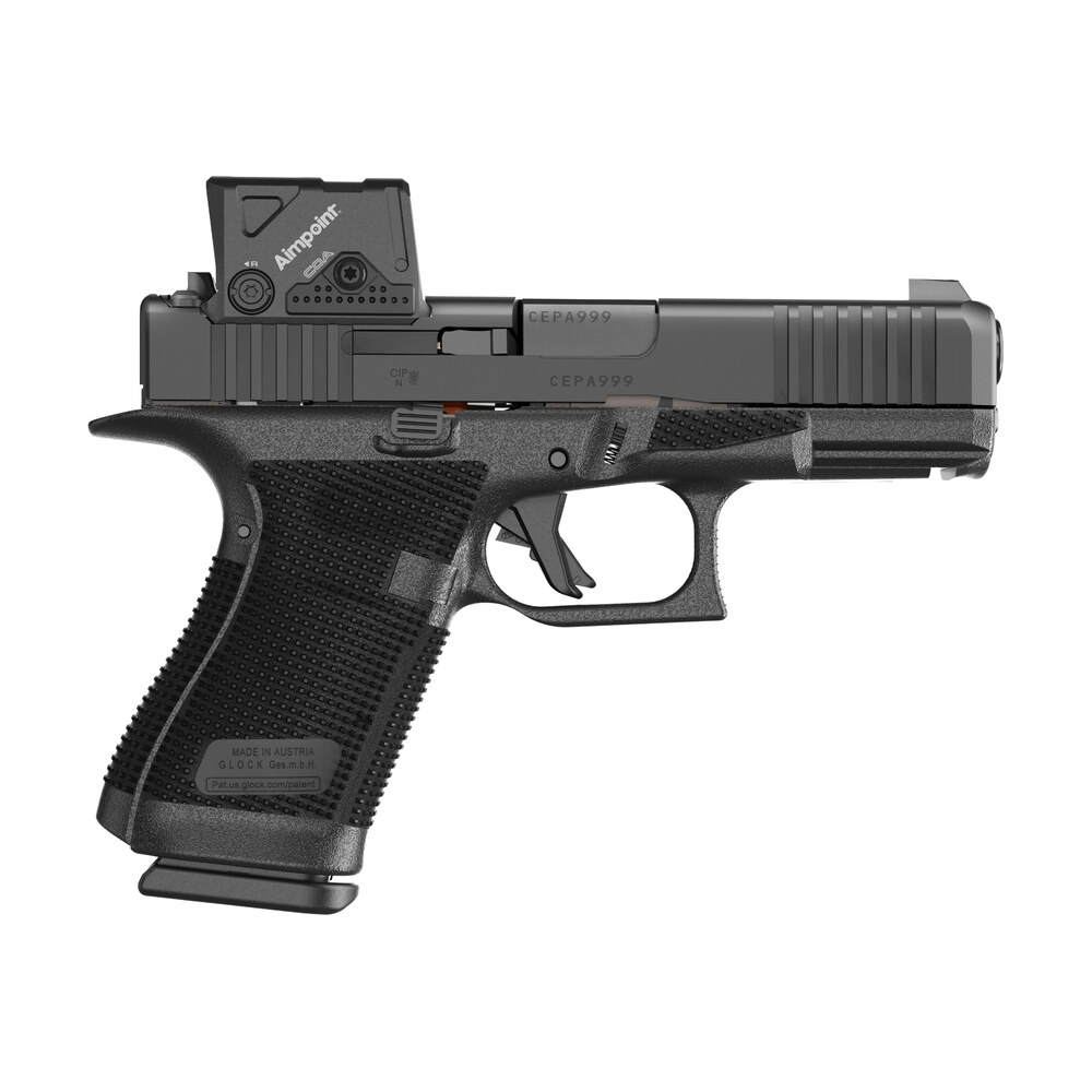 glock p61950b01dc8a3 g19 gen6 w/aimpoint 9mm luger 10+1 4.02" black gmb barrel, black steel serrated w/optic slide, black polymer frame w/accessory rai,l interchangeable backstrap grip, aimpoint coa 3 Glock P61950B01DC8A3 G19 Gen6 Sports South item 194241