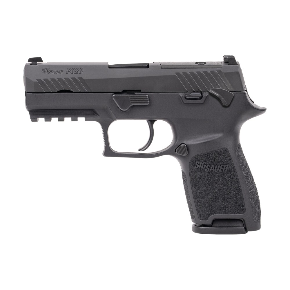 sig sauer 320c9bsspmsma p320 *ma compliant compact 9mm luger 10+1 3.90" black dlc barrel, black nitron stainless steel optic ready/serrated slide, black stainless steel frame w/picatinny rail, texture Sig Sauer 320C9BSSPMSMA P320 *MA Compliant Compact 9mm Luger 10+1 3.90" Black DLC Sports South item 195240