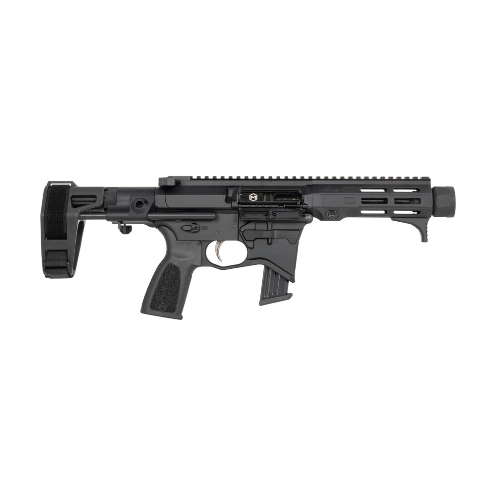 maxim defense md9 905 cqb 9mm luger 5.50" black nitride threaded barrel, black anodized aluminum receiver w/picatinny rail, m rax/m slot handguard, black polymer maxim cqb brace, black polymer grip Maxim Defense MD9 905 CQB 9mm Luger 5.50" Black Nitride Threaded Sports South item 195573