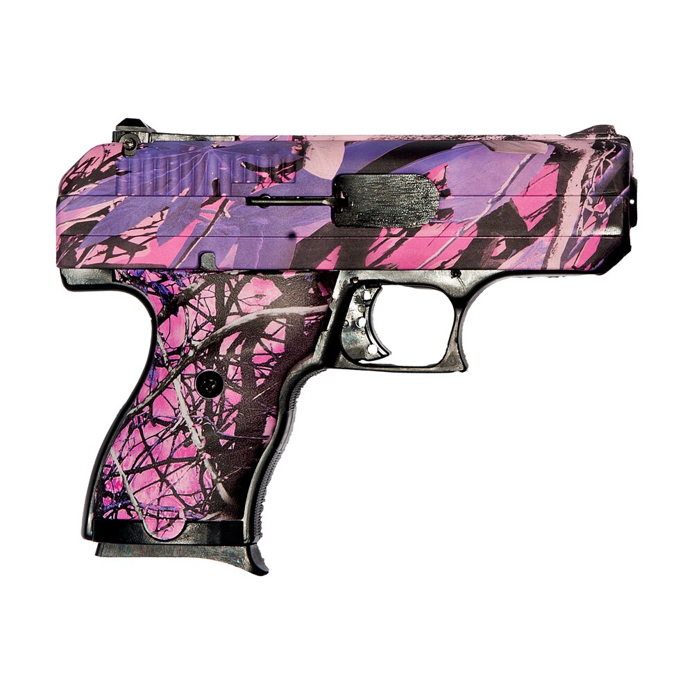 hi point cf380pi cf 380 acp 8+1, 3.50″ black steel barrel, hydro dipped pink camo serrated steel slide, hydro dipped pink camo polymer frame & grip Hi-Point CF380PI CF 380 ACP 8+1, 3.50" Black Steel Sports South item 1958