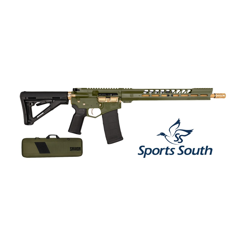 diamondback db175ak802 db15 sports south exclusive 5.56 nato 30+1 16" gold cerakote threaded barrel, green cerakote w/gold accents aluminum receiver w/picatinny rail, m lok handguard, magpul moe blac Diamondback DB175AK802 DB15 Sports South Exclusive 5.56 NATO 30+1 16" Gold Cerakote Threaded Sports South item 195882