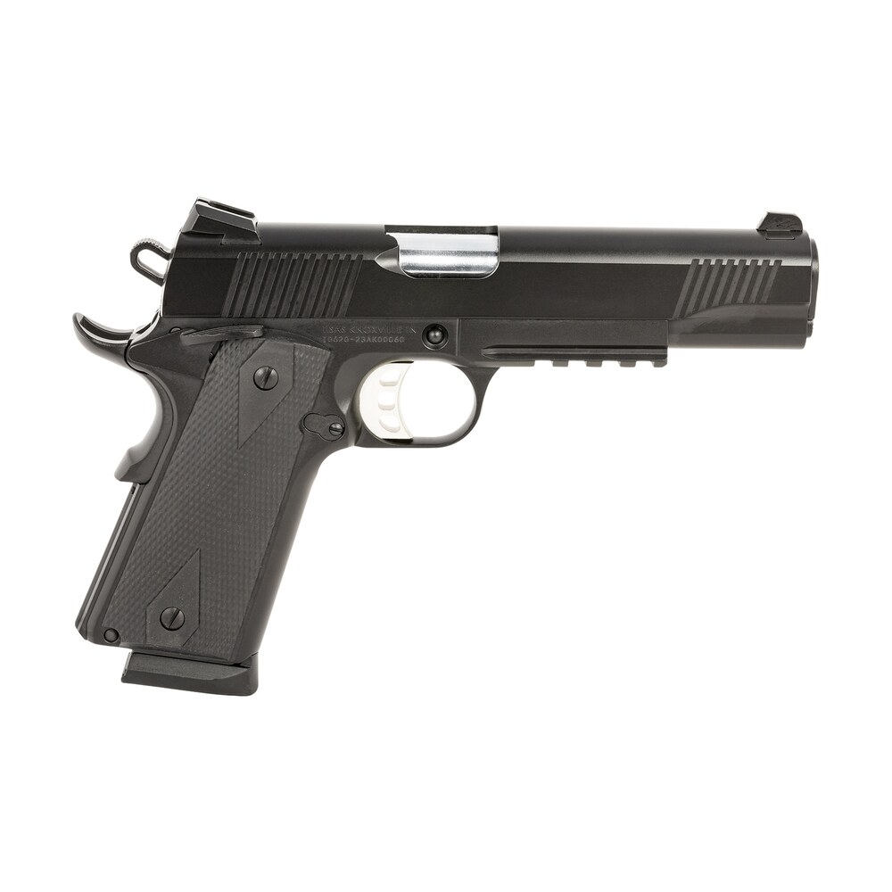 tisas arms 10100531 1911 duty 9mm luger 9+1 5" stainless barrel, black cerakote carbon steel serrated slide & frame w/picatinny rail, black rubber grip Tisas Arms 10100531 1911 Duty 9mm Luger 9+1 5" Stainless Sports South item 196062