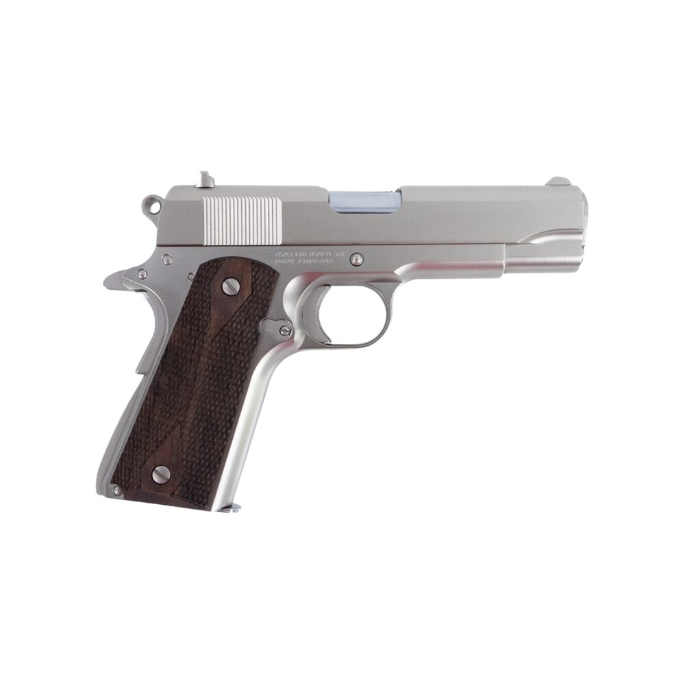 tisas arms 10100115 1911 a1 tank commander 45 acp 7+1 4.25" stainless steel barrel, nickel carbon steel serrated slide & frame w/beavertail, walnut grip Tisas Arms 10100115 1911 A1 Tank Commander 45 ACP 7+1 4.25" Stainless Steel Sports South item 196064