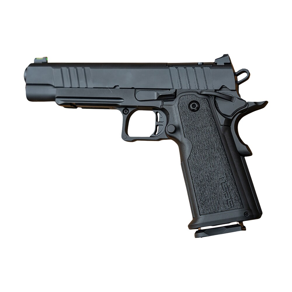 tisas arms 12500017 1911 duty ds 9mm luger 17+1 5" black cerakote carbon steel serrated slide, black cerakote carbon steel frame w/accessory rail & beavertail, polymer grip Tisas Arms 12500017 1911 Duty DS 9mm Luger 17+1 5" Black Cerakote Carbon Steel Serrated Slide, Sports South item 196071