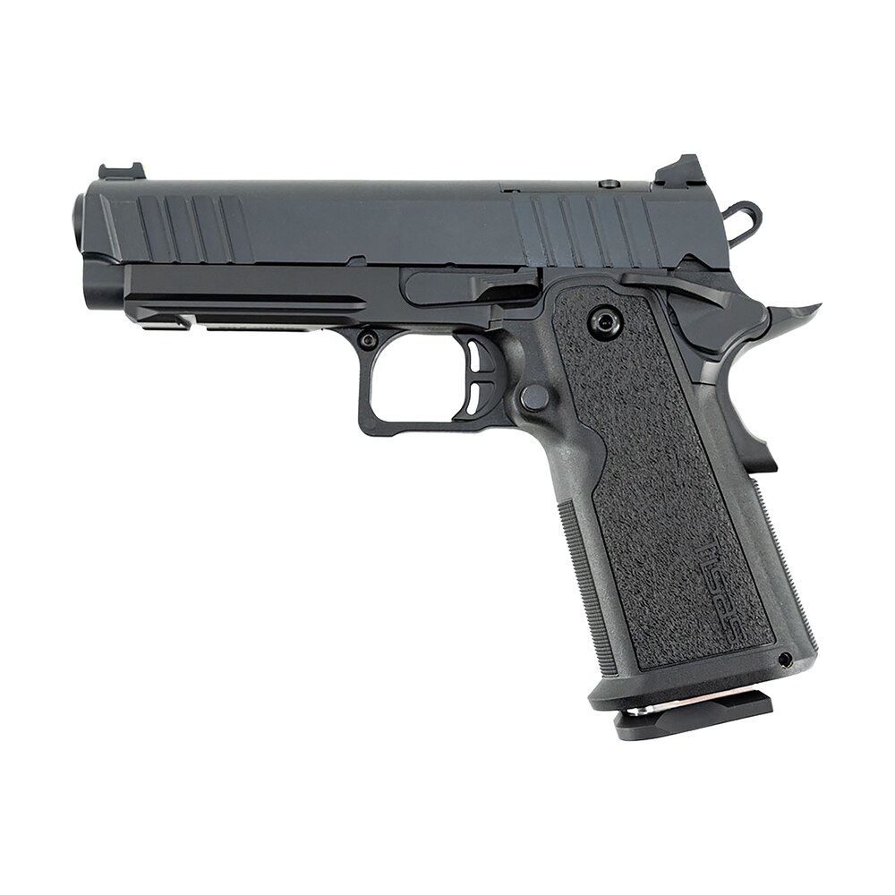tisas arms 12500018 1911 ds carry 9mm luger 17+1 4.25" black cerakote carbon steel serrated slide, black cerakote carbon steel frame w/accessory rail & beavertail, polymer grip Tisas Arms 12500018 1911 DS Carry 9mm Luger 17+1 4.25" Black Cerakote Carbon Steel Serrated Sports South item 196072