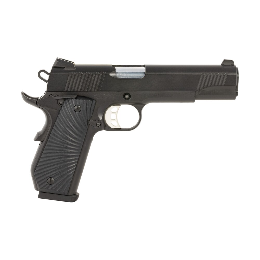 tisas arms 10100502 1911 duty 45 acp 8+1 5" stainless steel barrel, black cerakote carbon steel serrated slide & frame w/beavertail, black g10 starburst grip Tisas Arms 10100502 1911 Duty 45 ACP 8+1 5" Stainless Steel Sports South item 196076