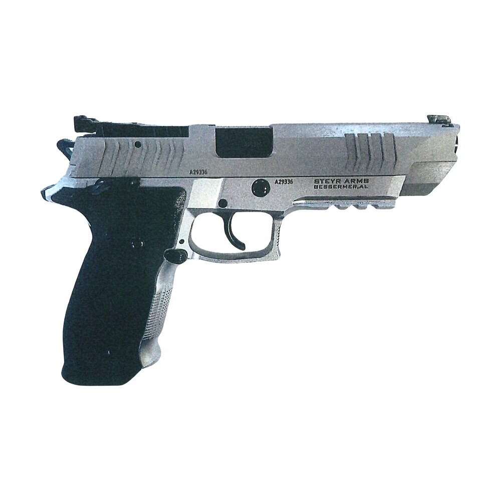 steyr arms atc5base atc base 9mm luger 20+1 5" black barrel, nitrocarburized stainless steel lightening cut/optic cut/serrated slide & frame w/beavertail & picatinny rail, black grips Steyr Arms ATC5BASE ATC Base 9mm Luger 20+1 5" Black Sports South item 196102
