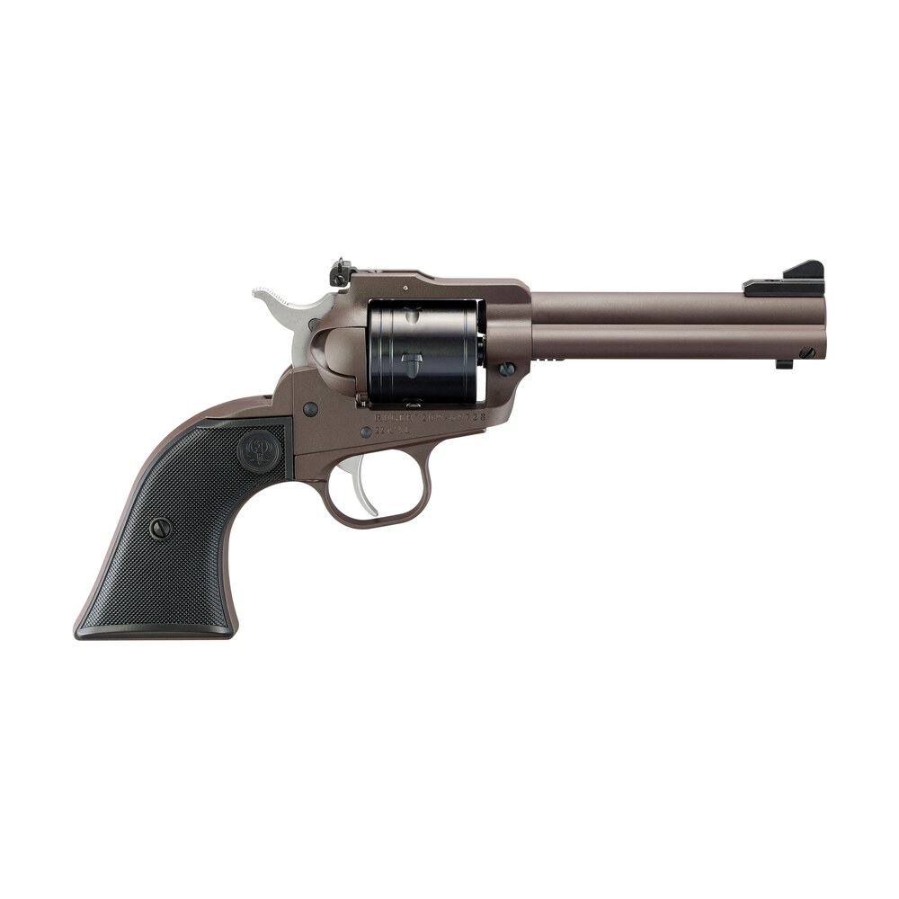 ruger 2071 super wrangler 250th anniversary 22 lr/22 wmr 6 shot 4.62" dark bronze cerakote steel engraved barrel, steel frame, checkered synthetic grip, transfer bar safety, exposed hammer Ruger 2071 Super Wrangler 250th Anniversary 22 LR/22 WMR 6 Shot 4.62" Dark Bronze Cerakote Sports South item 196197