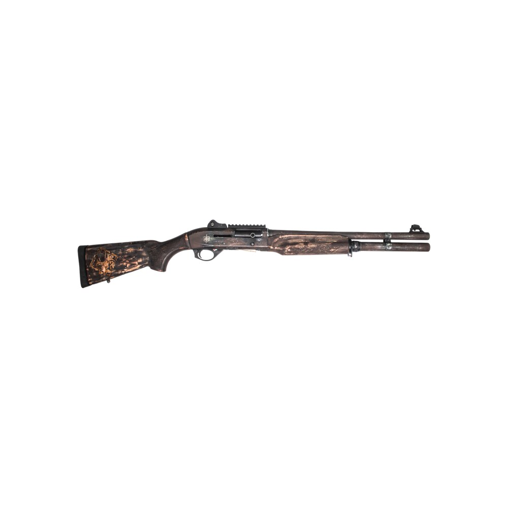 mac 21000122apoc apocalypse 12 gauge semi auto 3" 5+1 18.50" multicolor distressed cerakote barrel, multicolor engraved & distressed cerakote receiver w/picatinny rail, aged, distressed & engraved wo MAC 21000122APOC Apocalypse 12 Gauge Semi-Auto 3" 5+1 18.50" Multicolor Distressed Cerakote Sports South item 196762