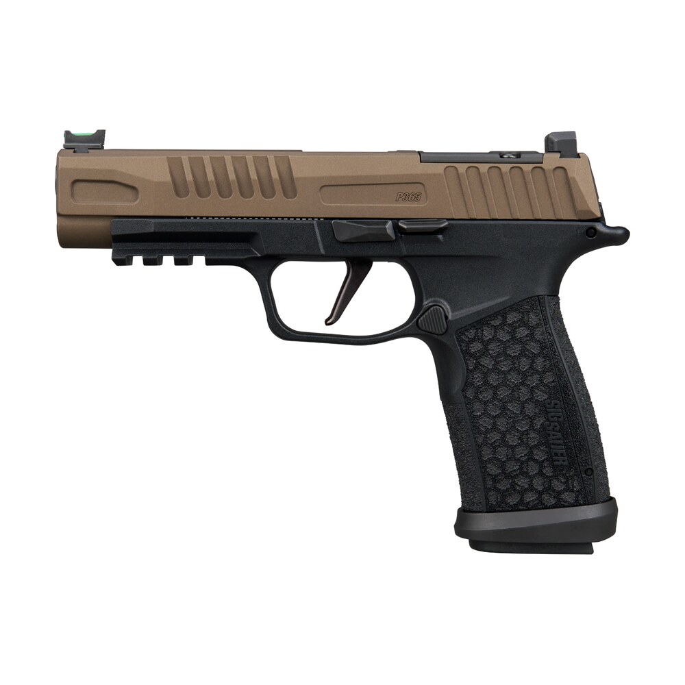sig sauer 365xf9fbzxr3 p365 fuse 9mm luger 21+1 4.30" black dlc bronze cerakote w/freedom engraving stainless steel optic ready/serrated slide, black stainless steel frame w/beavertail & picatinny rai Sig Sauer 365XF9FBZXR3 P365 Fuse 9mm Luger 21+1 4.30" Black DLC Bronze Cerakote Sports South item 197099