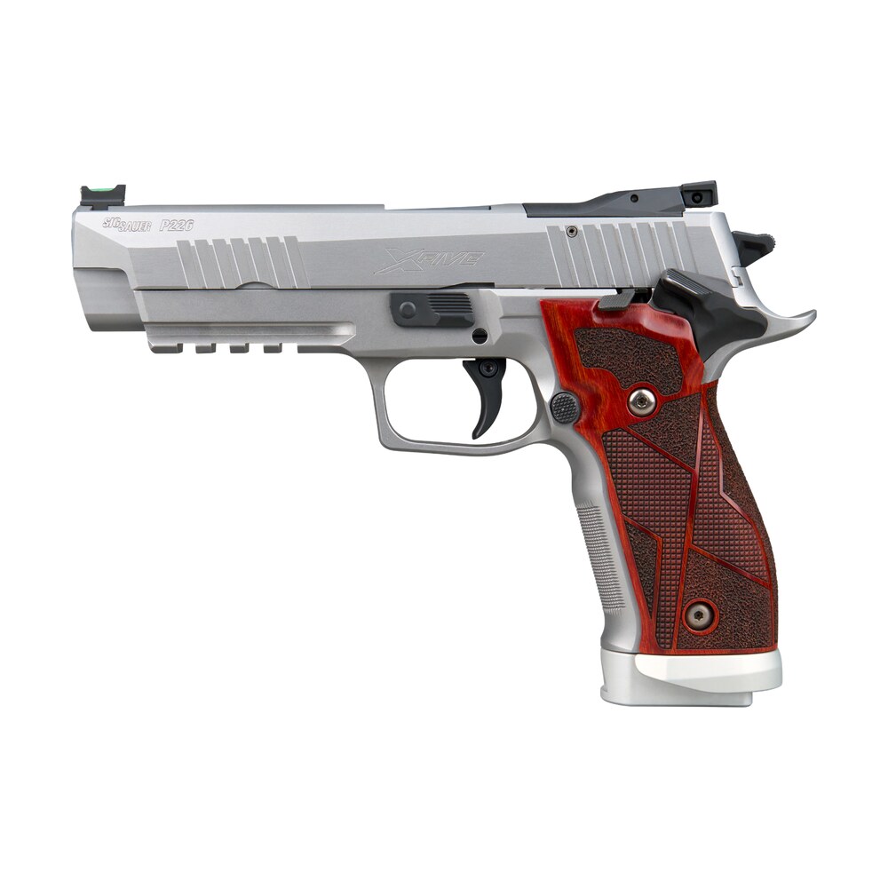 sig sauer 226x59xtmsao10 p226 xfive classic full size 9mm luger 20+1 5" bull barrel, stainless steel optic ready/serrated slide & frame w/beavertail & picatinny rail, hogue cocobolo grip, sig loc foot Sig Sauer 226X59XTMSAO10 P226 XFive Classic Full Size 9mm Luger 20+1 5" Bull Sports South item 197106