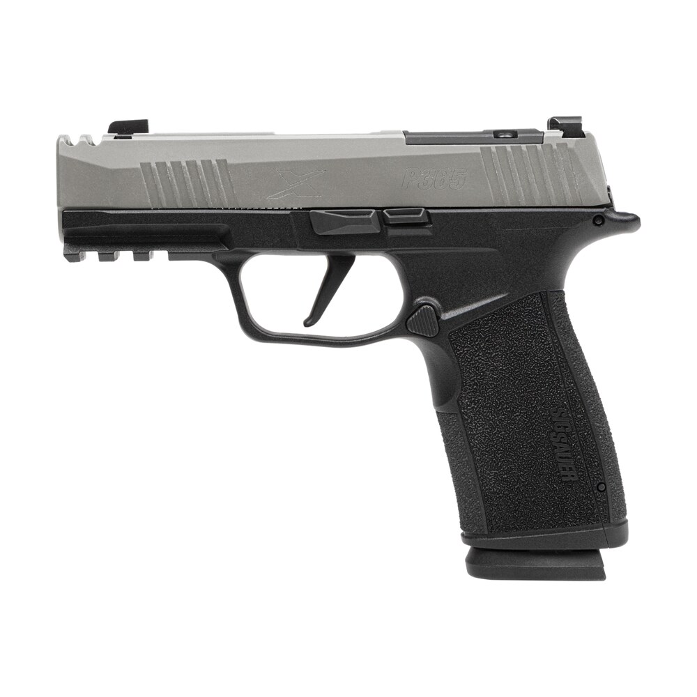 sig sauer 365xca9tcomp p365 xmacro compact 9mm luger 17+1 3.10" stainless steel optic ready/serrated slide, black nitron stainless steel frame w/picatinny rail, xmacro polymer grip, rmsc footprint Sig Sauer 365XCA9TCOMP P365 XMacro Compact 9mm Luger 17+1 3.10" Stainless Steel Optic Sports South item 197282