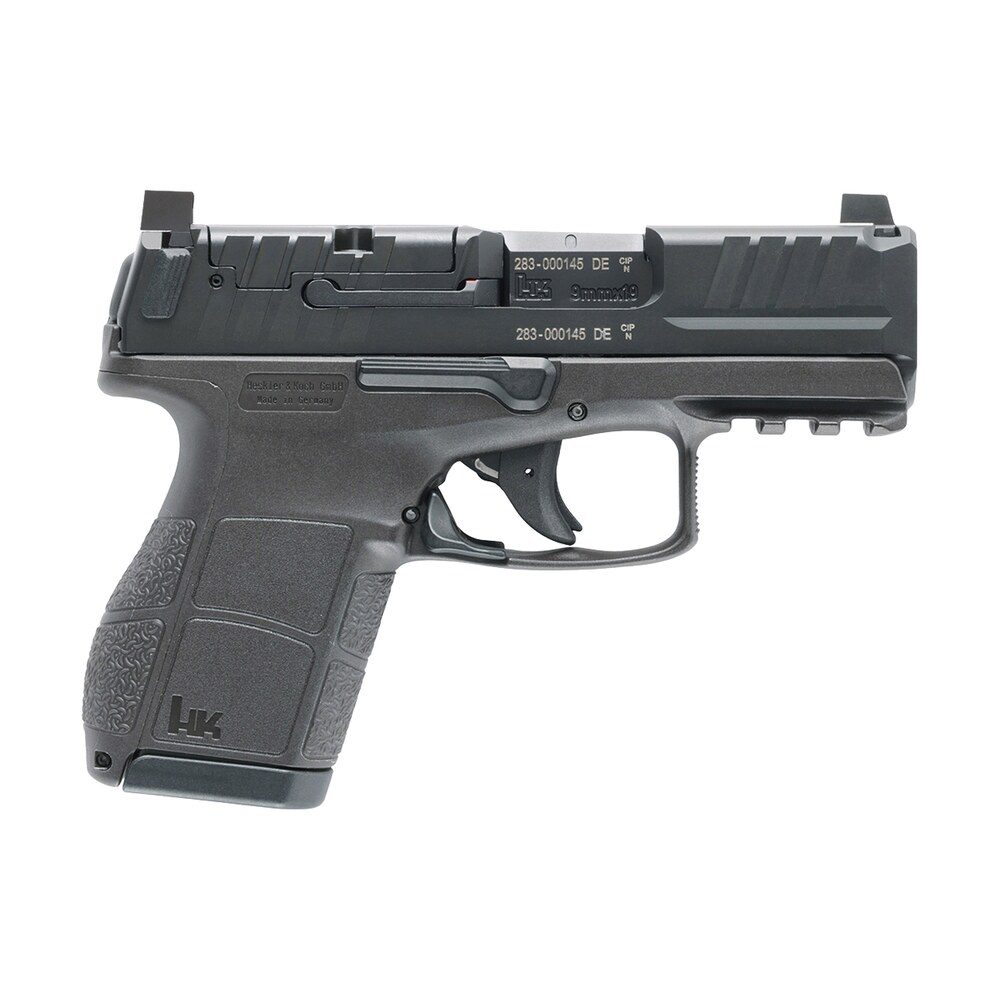hk 81001174 vp9cc micro compact 9mm luger 10+1 3.13" polygonal rifled barrel, black steel optic ready/serrated slide, black polymer frame w/picatinny rail, interchangeable backstrap grip HK 81001174 VP9CC Micro-Compact 9mm Luger 10+1 3.13" Polygonal Rifled Sports South item 197284
