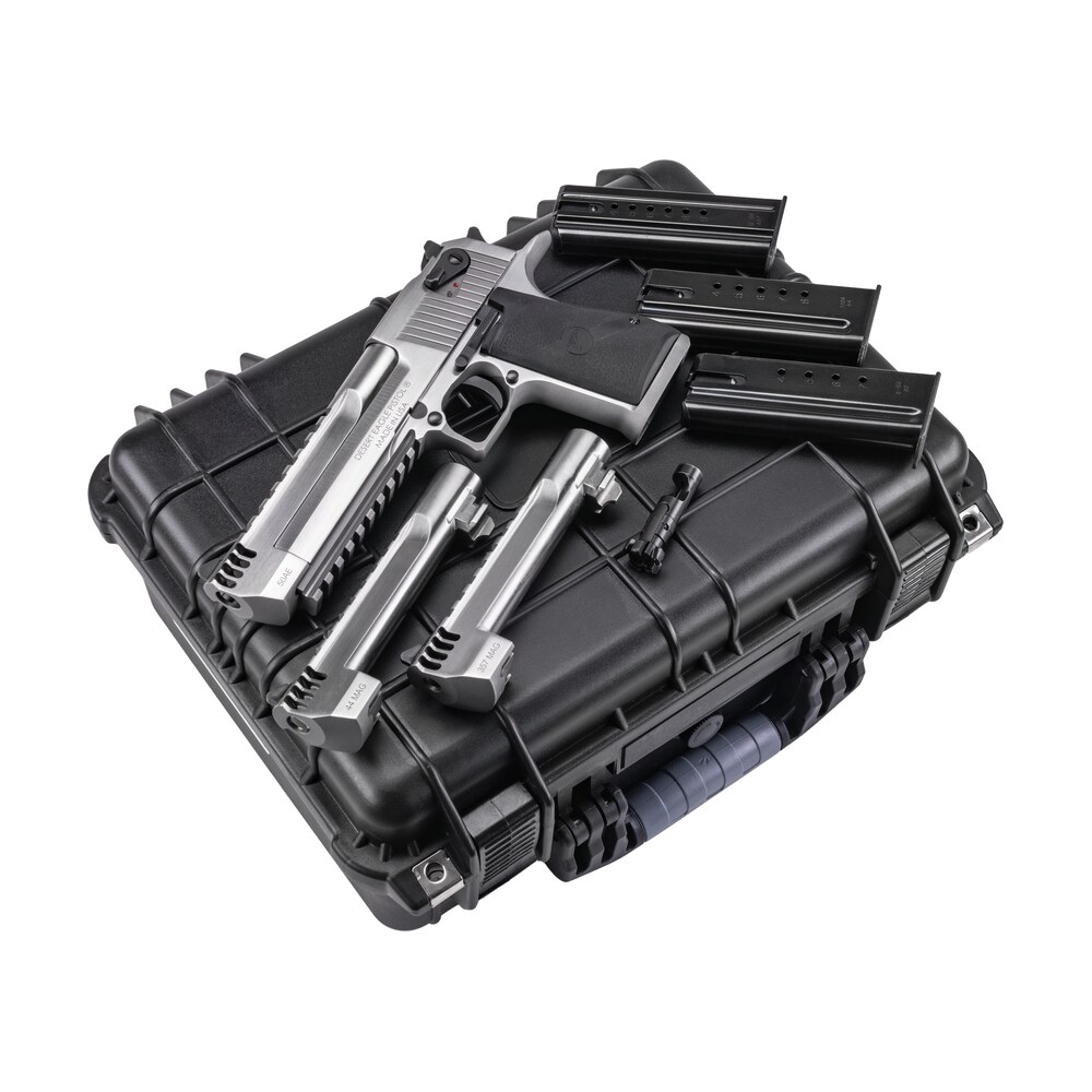 magnum research dexix6srmb desert eagle mark xix component system full size 9+1 357 mag/8+1 44 mag/7+1 50 ae 6" integral muzzle brake/picatinny rail stainless steel barrel, serrated slide, frame w/be Magnum Research DEXIX6SRMB Desert Eagle Mark XIX Component System Full Size 9+1 357 Mag/8+1 44 Sports South item 197356