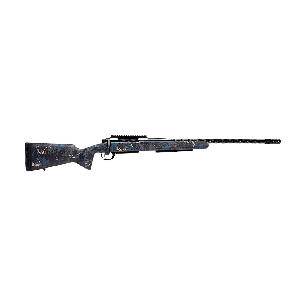 horizon firearms hrf vp2 25cm 22r vandal prime 2 25 creedmoor 22" black chrome chevron fluted threaded barrel, black chrome steel receiver w/picatinny rail, arca rail forend, cobalt basin iota bkh car Horizon Firearms HRF-VP2-25CM-22R Vandal Prime 2 25 Creedmoor 22" Black Chrome Chevron Fluted Sports South item 197414