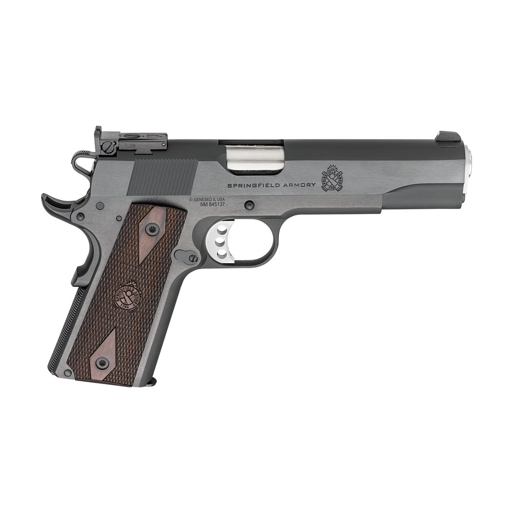 springfield armory px9419adj 1911 garrison full size 9mm luger 9+1 5" stainless match grade barrel, blued carbon steel serrated slide, blued carbon steel frame w/beavertail, thinline wood grip Springfield Armory PX9419ADJ 1911 Garrison Full Size 9mm Luger 9+1 5" Stainless Match Grade Sports South item 197472