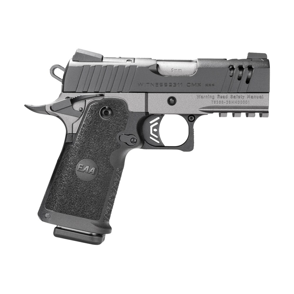 girsan 395062 witness2311 cmxxx 9mm luger 15+1 4.25" black barrel, lightening cut/optic ready/serrated slide, black polymer frame w/accessory rail, rmsc footprint Girsan 395062 Witness2311 CMXXX 9mm Luger 15+1 4.25" Black Sports South item 197638