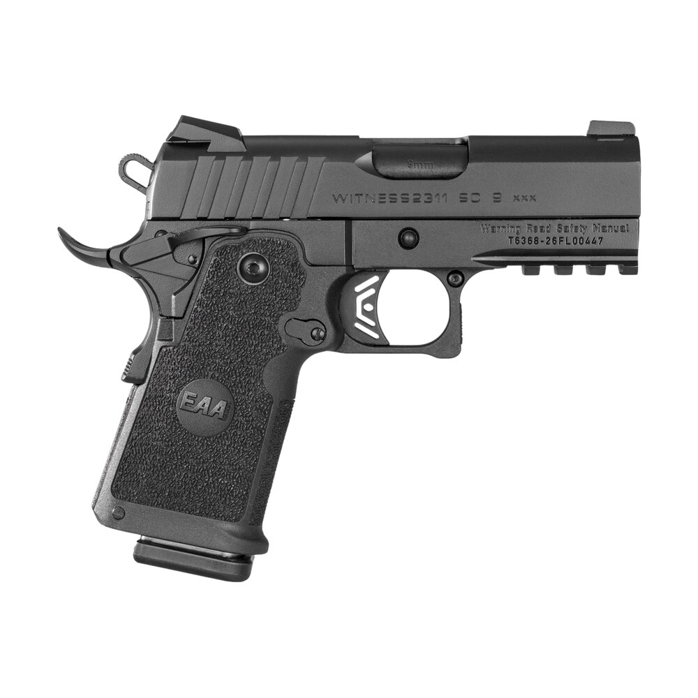 girsan 395064 witness2311 cmxxx 9mm luger 4.25" black barrel, lightening cut/optic ready/serrated slide, black polymer frame w/accessory rail, rmsc footprint Girsan 395064 Witness2311 CMXXX 9mm Luger 4.25" Black Sports South item 197639