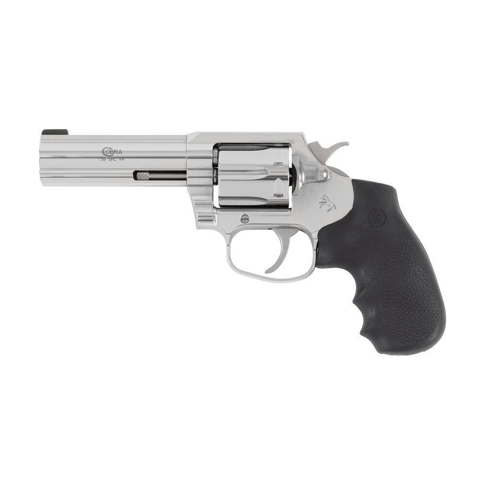 colt mfg cobrasb4bb cobra 38 special +p 6 shot 4" stainless steel barrel, cylinder & frame, black hogue overmolded grip, exposed hammer Colt Mfg COBRASB4BB Cobra 38 Special +P 6 Shot 4" Stainless Steel Sports South item 197660